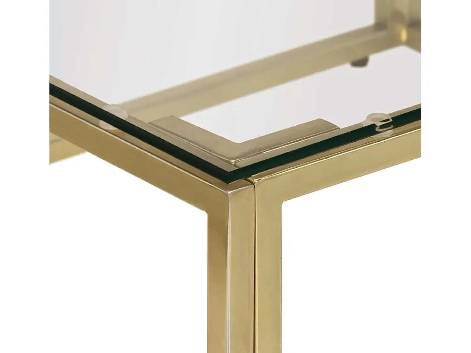 Mesa De Centro| Mesa de centro | Mesa de apoio aço inoxidável e vidro temperado dourado Cor de laranja