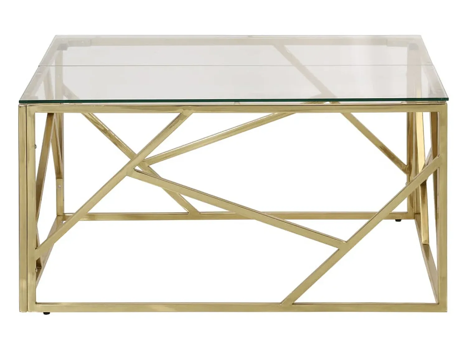 Mesa De Centro| Mesa de centro | Mesa de apoio aço inoxidável e vidro temperado dourado Cor de laranja