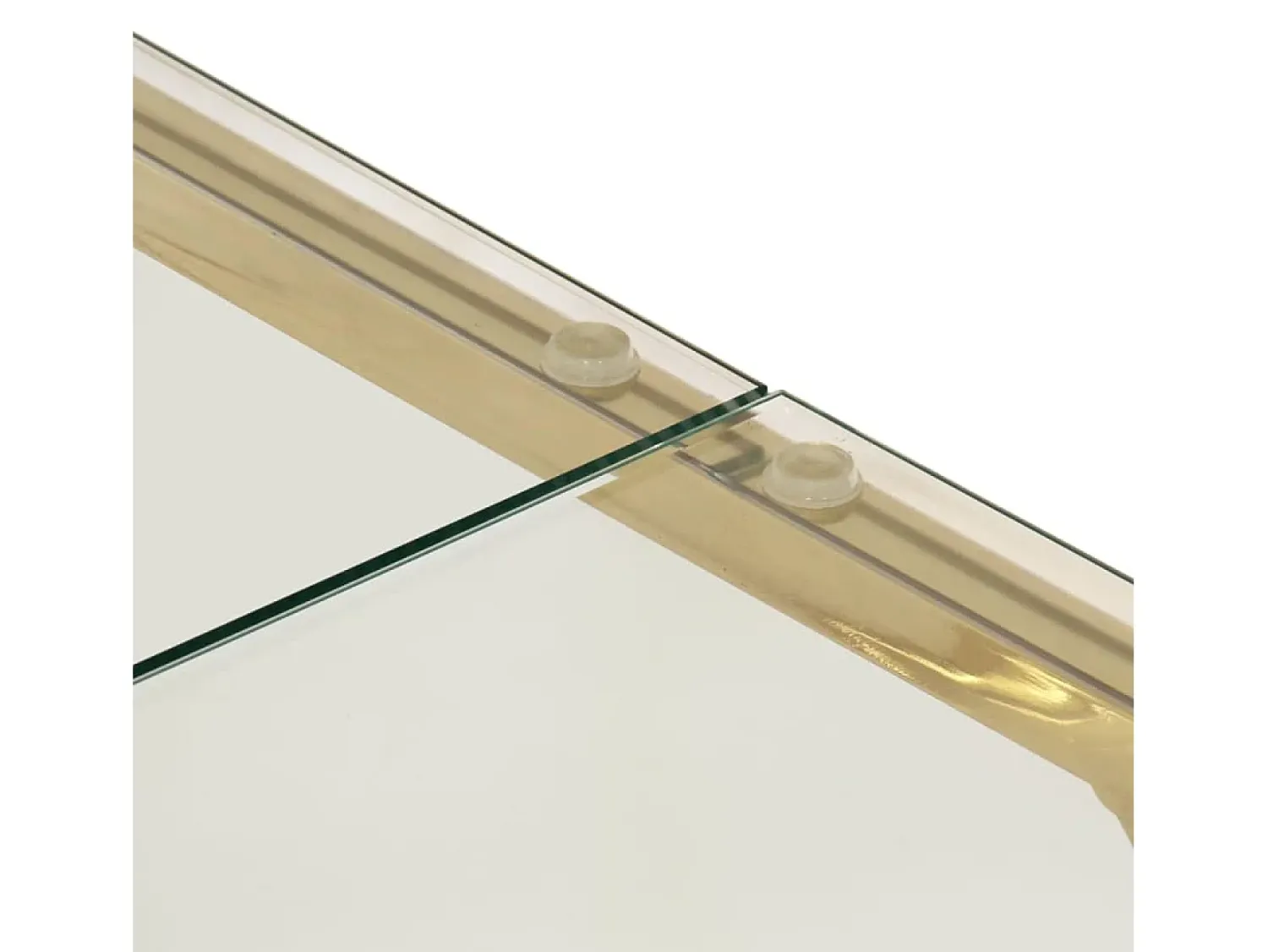 Mesa De Centro| Mesa de centro | Mesa de apoio aço inoxidável e vidro temperado dourado Cor de laranja