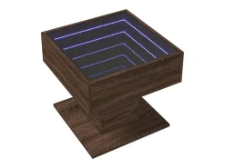 Mesa de centro | Mesa de apoio c/ LEDs 50x50x45 madeira processada^ Mesa De Centro