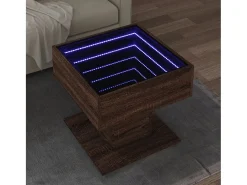 Mesa de centro | Mesa de apoio c/ LEDs 50x50x45 madeira processada^ Mesa De Centro