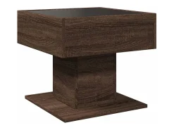 Mesa de centro | Mesa de apoio c/ LEDs 50x50x45 madeira processada^ Mesa De Centro