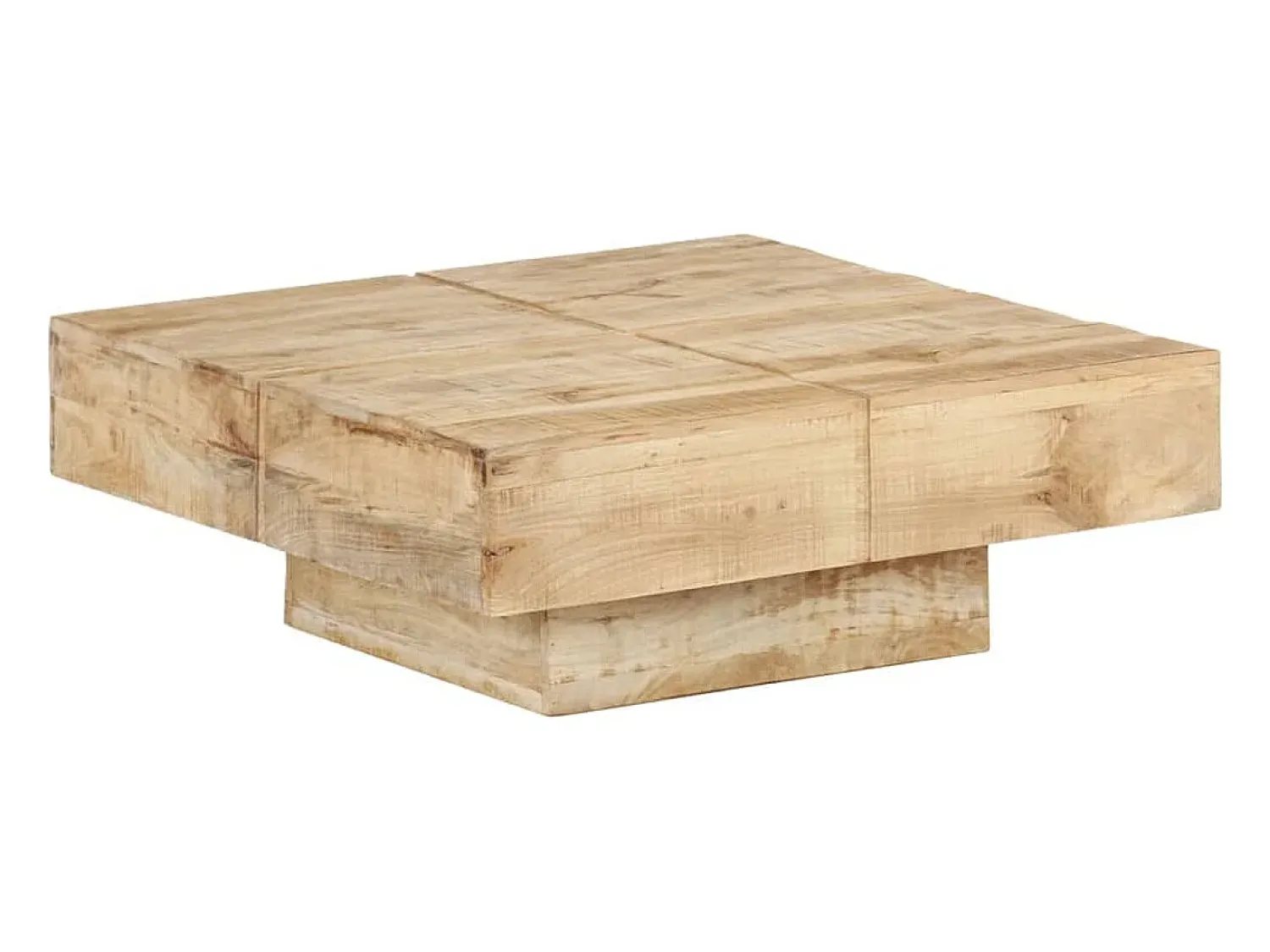 Mesa De Centro* Mesa de centro | Mesa de apoio | Mesa de café 80x80x28 cm madeira de mangueira maciça Castanho
