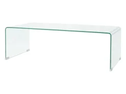 Outlet Mesa de centro | Mesa de apoio | Mesa de café em vidro temperado 98x45x30cm Transparente