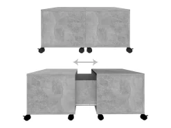 Mesa De Centro| Mesa de centro | Mesa de apoio 75x75x38 cm contraplacado cimento Cinzento