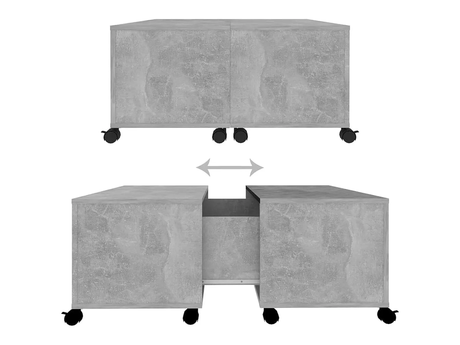 Mesa De Centro| Mesa de centro | Mesa de apoio 75x75x38 cm contraplacado cimento Cinzento