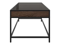 Mesa De Centro| Mesa de centro | Mesa de apoio luzes LED Infinity 90x50x41 cm carvalho Castanho