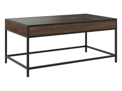 Mesa De Centro| Mesa de centro | Mesa de apoio luzes LED Infinity 90x50x41 cm carvalho Castanho