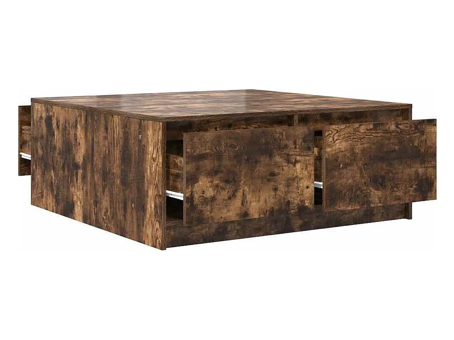 Sale Mesa de centro | Mesa de apoio com gavetas 100x100x40 cm carvalho fumado Castanho