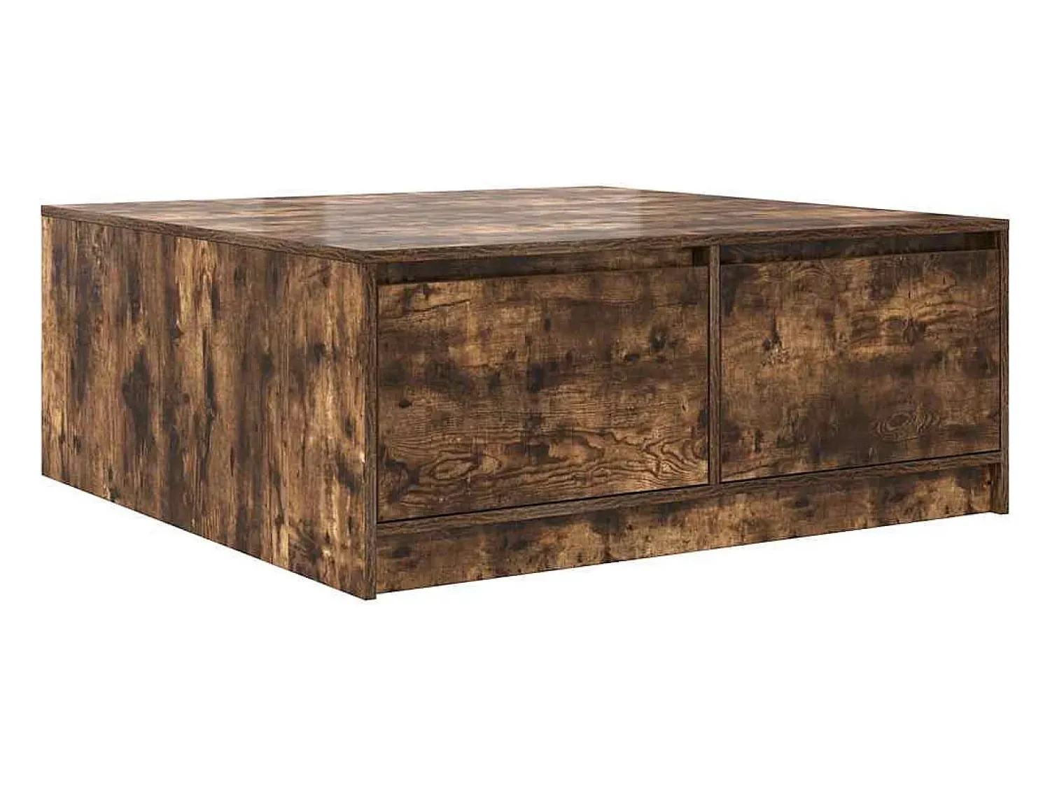 Sale Mesa de centro | Mesa de apoio com gavetas 100x100x40 cm carvalho fumado Castanho