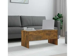 Mesa De Centro| Mesa de centro | Mesa de apoio 102x50.5x46.5 cm madeira processada carvalho fumado Castanho