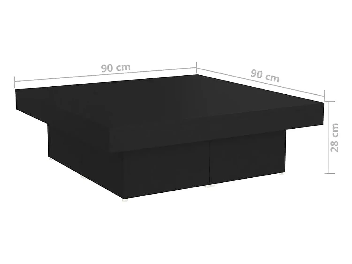 Mesa de centro | Mesa de apoio 90x90x28 cm derivados de madeira^ Mesa De Centro