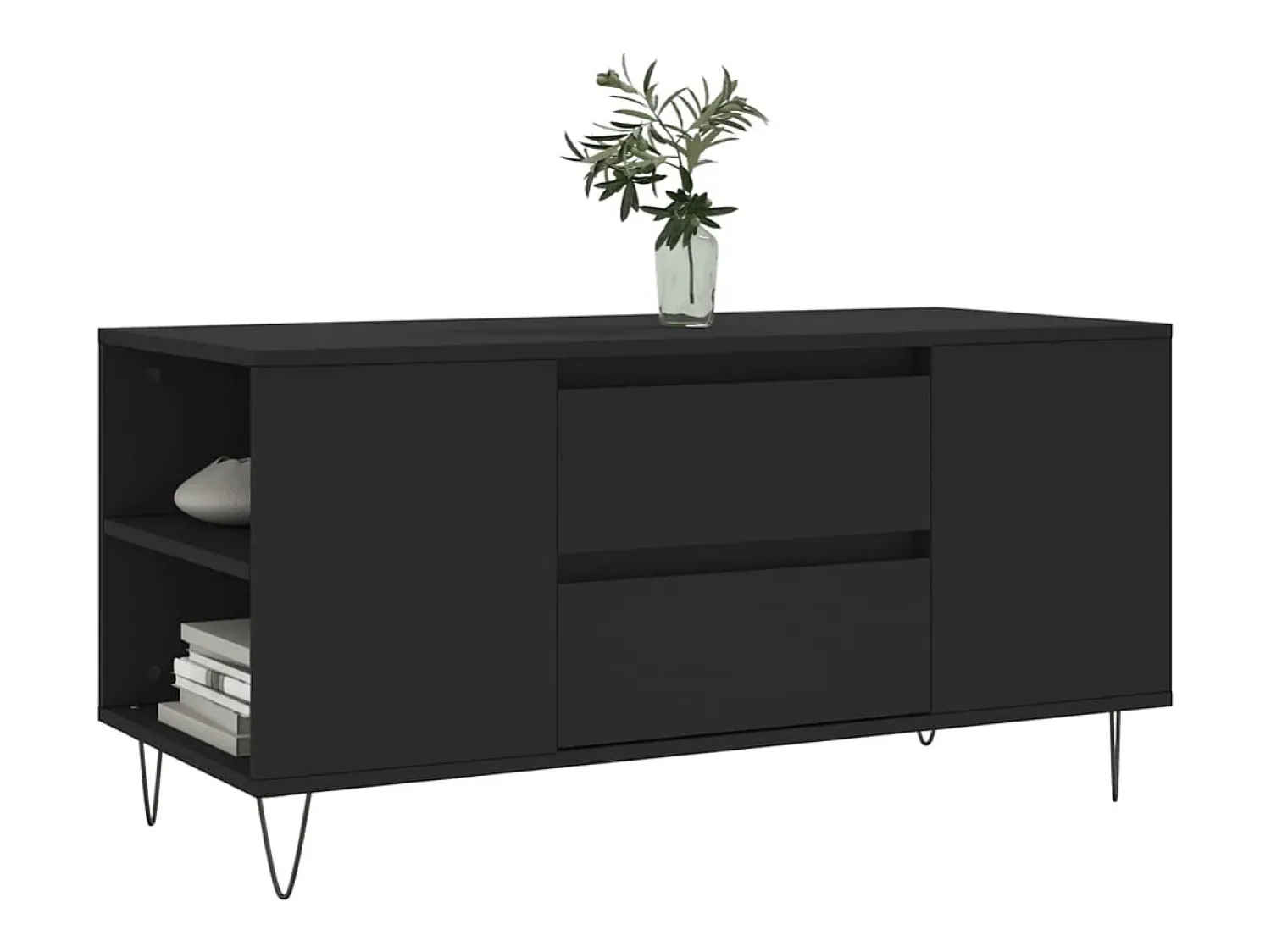Online Mesa de centro | Mesa de apoio 102x44.5x50 cm derivados de madeira Preto