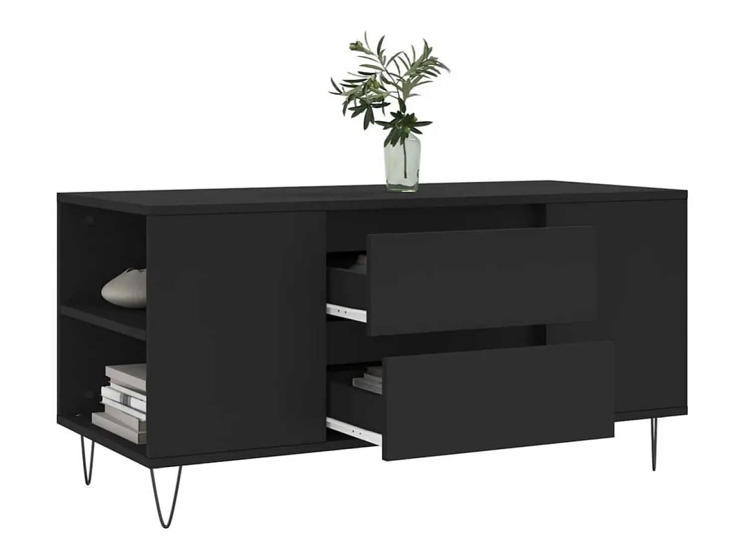 Online Mesa de centro | Mesa de apoio 102x44.5x50 cm derivados de madeira Preto