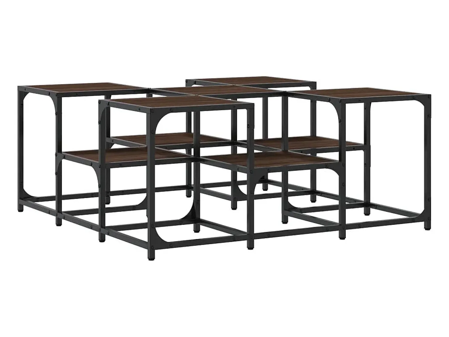 Mesa de centro | Mesa de apoio 91x91x40 cm derivados madeira carvalho^ Mesa De Centro