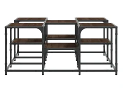 Mesa de centro | Mesa de apoio 91x91x40 cm derivados madeira carvalho^ Mesa De Centro