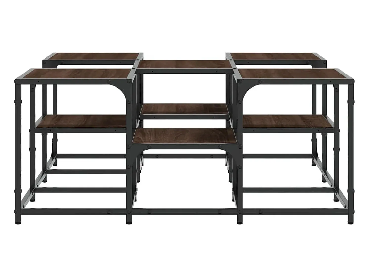 Mesa de centro | Mesa de apoio 91x91x40 cm derivados madeira carvalho^ Mesa De Centro