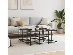 Mesa de centro | Mesa de apoio 91x91x40 cm derivados madeira carvalho^ Mesa De Centro