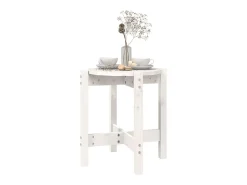 Mesa De Centro| Mesa de centro | Mesa de apoio Ø 42.5x45 cm madeira de pinho maciça Branco