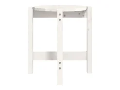 Mesa De Centro| Mesa de centro | Mesa de apoio Ø 42.5x45 cm madeira de pinho maciça Branco