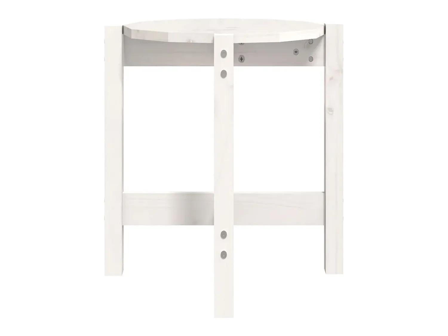 Mesa De Centro| Mesa de centro | Mesa de apoio Ø 42.5x45 cm madeira de pinho maciça Branco