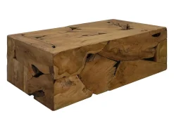 Mesa De Centro| Mesa de centro | Mesa de apoio | Mesa de café 90x50x30 cm teca genuína Castanho