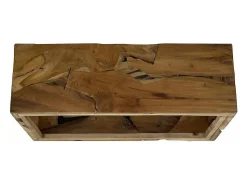 Mesa De Centro| Mesa de centro | Mesa de apoio | Mesa de café 90x50x30 cm teca genuína Castanho