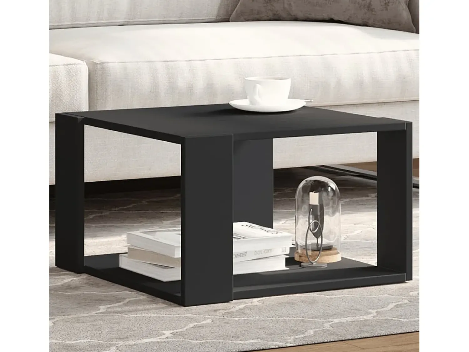 Mesa de centro | Mesa de apoio 51.5x51.5x30 cm derivados de madeira^ Mesa De Centro