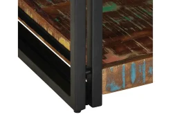 Mesa De Centro* Mesa de centro | Mesa de apoio 90x50x38 cm madeira maciça recuperada Multicor