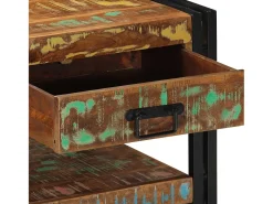 Mesa De Centro* Mesa de centro | Mesa de apoio 90x50x38 cm madeira maciça recuperada Multicor