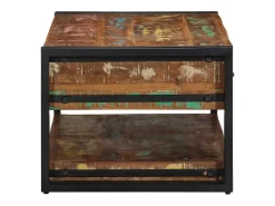 Mesa De Centro* Mesa de centro | Mesa de apoio 90x50x38 cm madeira maciça recuperada Multicor