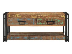 Mesa De Centro* Mesa de centro | Mesa de apoio 90x50x38 cm madeira maciça recuperada Multicor