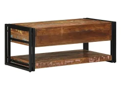 Mesa De Centro* Mesa de centro | Mesa de apoio 90x50x38 cm madeira maciça recuperada Multicor