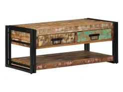 Mesa De Centro* Mesa de centro | Mesa de apoio 90x50x38 cm madeira maciça recuperada Multicor