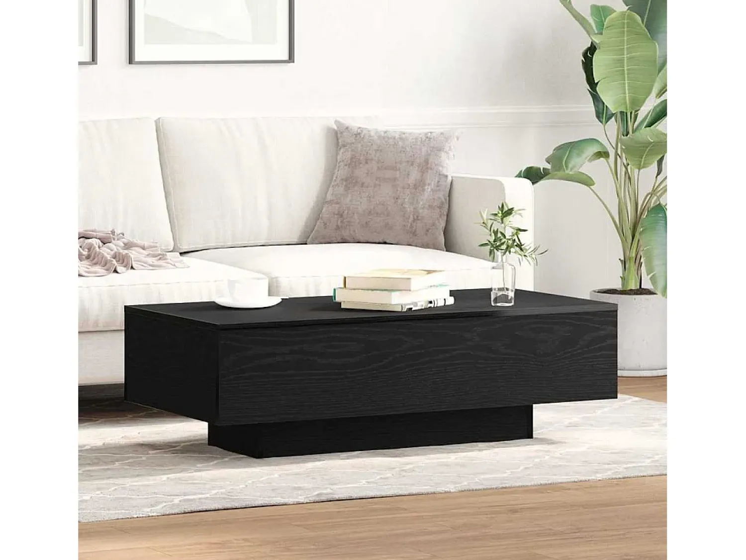 Mesa De Centro* Mesa de centro | Mesa de apoio Carvalho 100x49.5x31 cm Preto