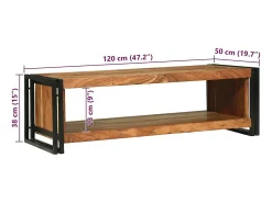 Best Mesa de centro | Mesa de apoio | Mesa de café 120x50x38 cm Madeira de acácia maciça Castanho