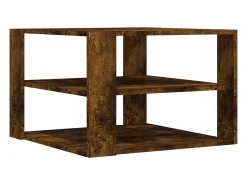 Mesa De Centro* Mesa de centro | Mesa de apoio 59.5x59.5x40cm derivados madeira carvalho fumado Castanho