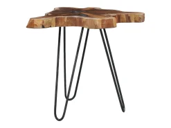 Mesa de centro | Mesa de apoio | Mesa de café 70x45 cm madeira de teca maciça e poliresina^ Mesa De Centro