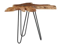 Mesa de centro | Mesa de apoio | Mesa de café 70x45 cm madeira de teca maciça e poliresina^ Mesa De Centro