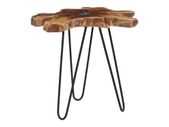 Mesa de centro | Mesa de apoio | Mesa de café 70x45 cm madeira de teca maciça e poliresina^ Mesa De Centro