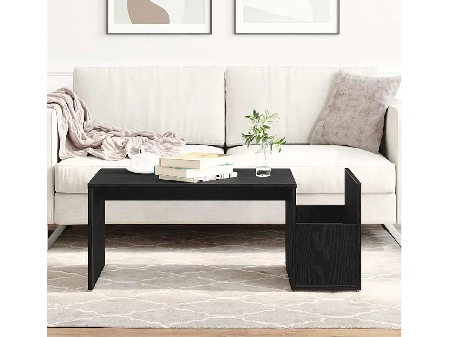 Best Mesa de centro | Mesa de apoio Carvalho 90x45x35 cm Preto