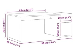 Best Mesa de centro | Mesa de apoio Carvalho 90x45x35 cm Preto