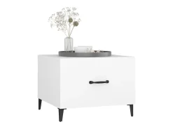 Mesa de centro | Mesa de apoio com pernas de metal 50x50x40 cm Branco