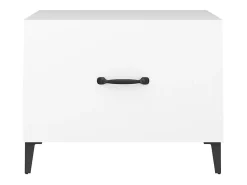 Mesa de centro | Mesa de apoio com pernas de metal 50x50x40 cm Branco