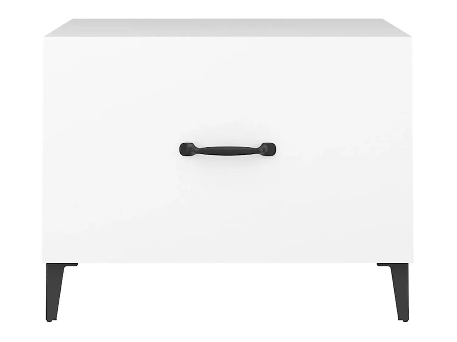 Mesa de centro | Mesa de apoio com pernas de metal 50x50x40 cm Branco