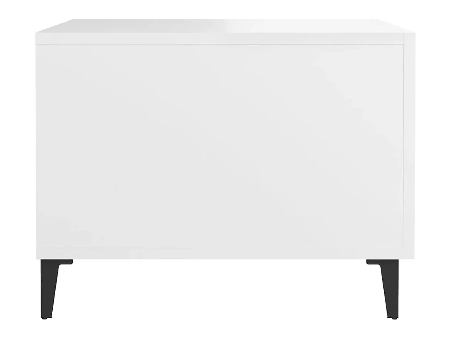 Mesa de centro | Mesa de apoio com pernas de metal 50x50x40 cm Branco
