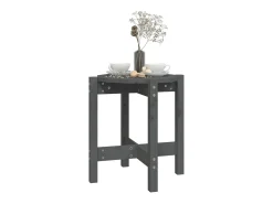 Best Mesa de centro | Mesa de apoio Ø 42.5x45 cm madeira de pinho maciça Cinzento