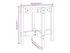 Best Mesa de centro | Mesa de apoio Ø 42.5x45 cm madeira de pinho maciça Cinzento