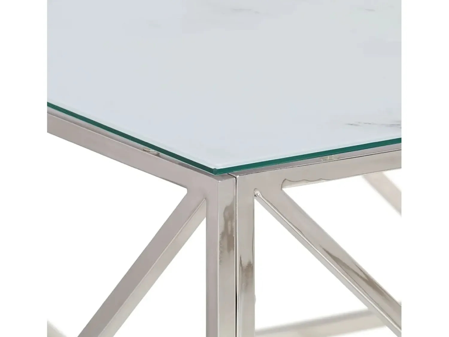 Mesa De Centro| Mesa de centro | Mesa de apoio | Mesa de café aço inoxidável e vidro temperado Prateado