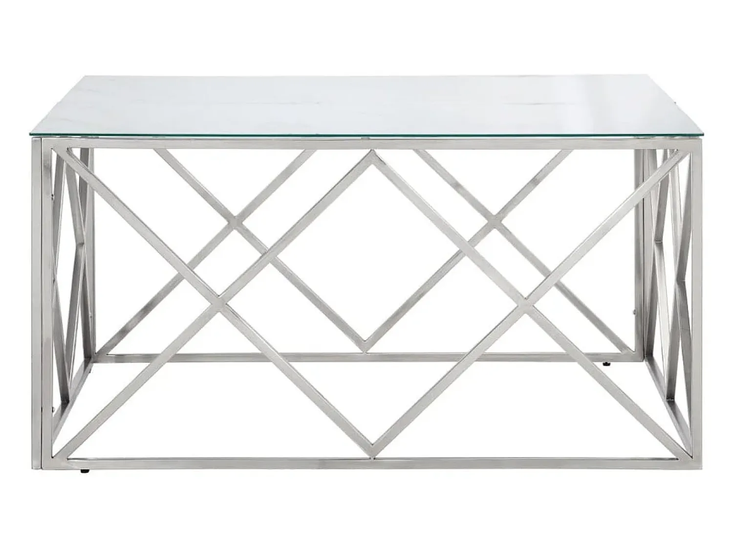 Mesa De Centro| Mesa de centro | Mesa de apoio | Mesa de café aço inoxidável e vidro temperado Prateado